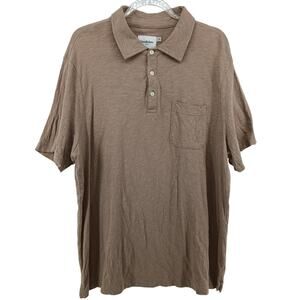Goodfellow Tan 100% Cotton Short Sleeve Polo Mens XL Neutral Casual Classic